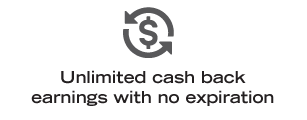 Unlimited cash back earnings with no expiration