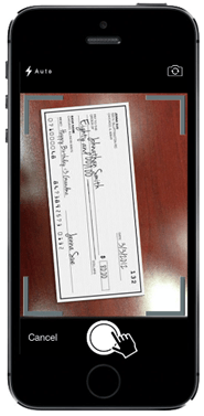 example of mobile check deposit screen