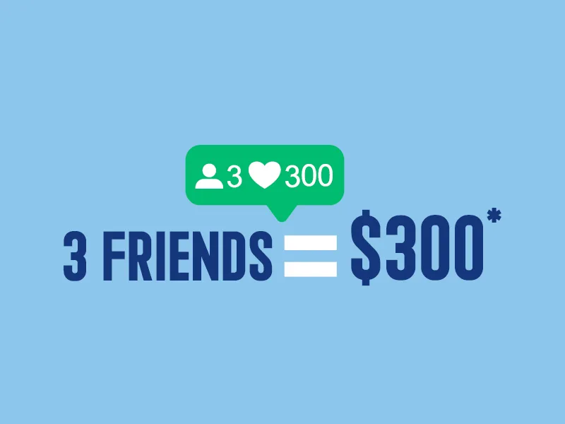 3 friends = $300*